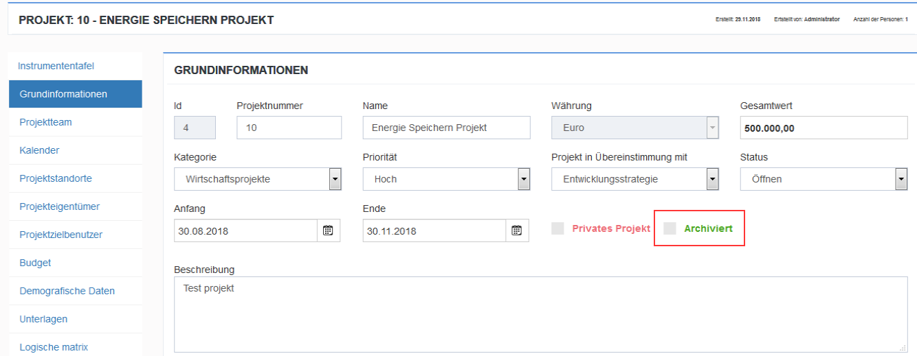 Projekt archiviert