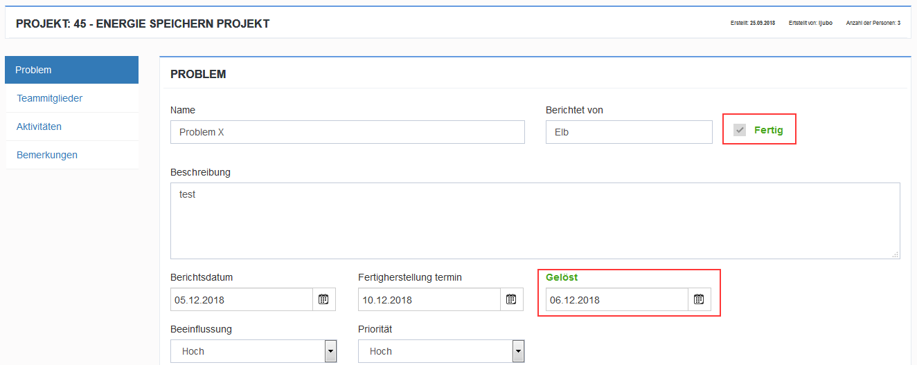 Problem fertig
