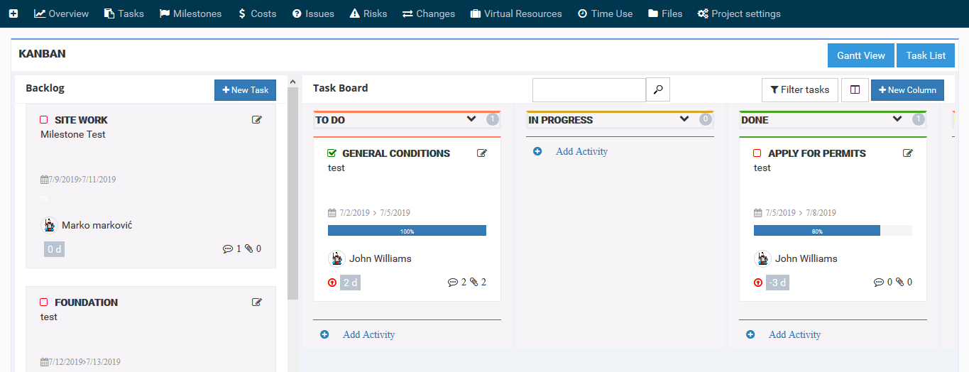 Kanban board